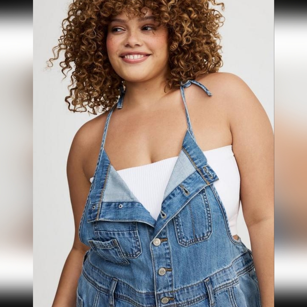 Torrid Blue Denim Jumpsuit Casual Wear - Picture 2 of 13